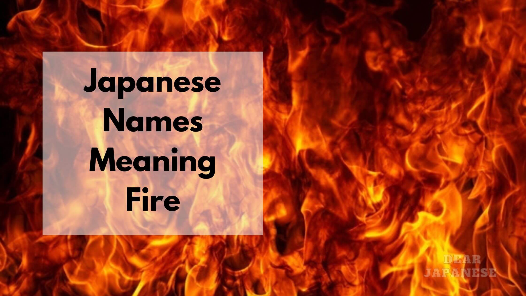 Japanese Names Meaning Fire Dragon