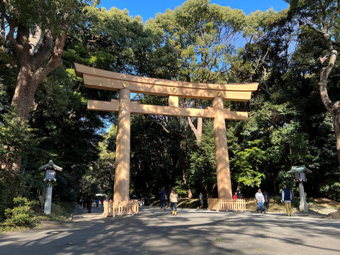 Torii gate on the south approach to Meiji Shrine, Tokyo