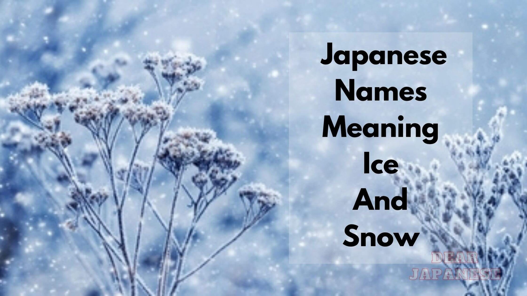 40 Beautiful Japanese Names Meaning Ice And Snow – Japan Truly