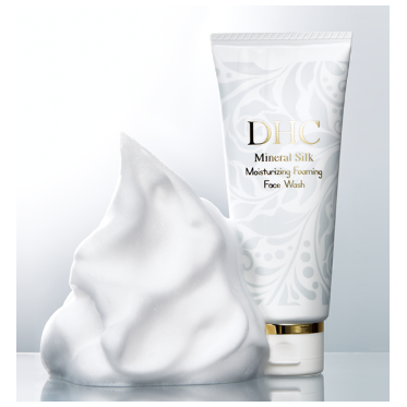DHC Mineral Silk Moist Forming Wash Moisturizing Mineral Facial Wash with Silk Extract, 100g