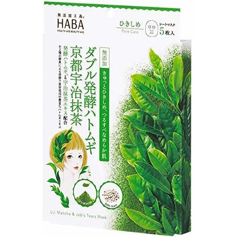 HABA Tightening Fermented Adlay Uji Matcha Mask Fermented Face Mask With Green Tea, 1 sheet