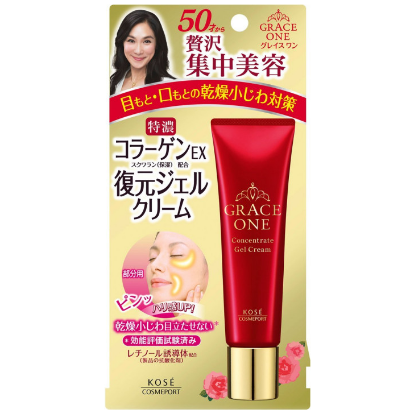 KOSE Cosmeport Grace One 浓缩凝胶霜 50 年后，为眼部和唇部肌肤强效再生凝胶霜，30 克