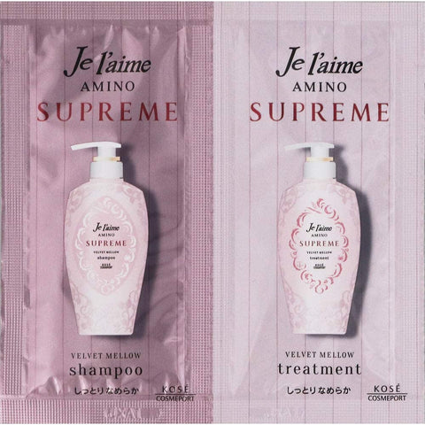 KOSE Cosmeport Je l`Aime AMINO SUPREME Velvet Mellow Shampoo + Conditioner Sample, 10x10 ml