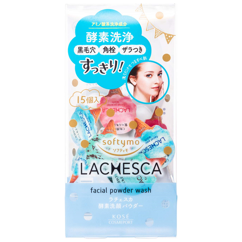 Kose Cosmeport Softymo LACHESCA Facial Powder Wash Cleansing Face Powder, 0.4g x 15 pcs