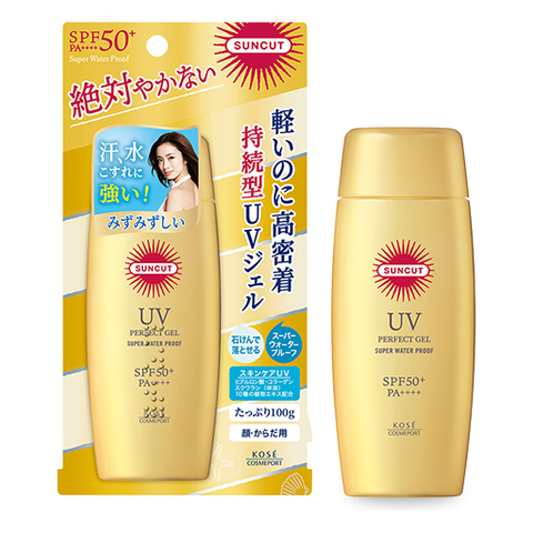 Kose Cosmeport SUNCUT UV Perfect Gel Super Water Proof Sunscreen Waterproof Face & Body Gel SPF 50+ PA ++++, 100g