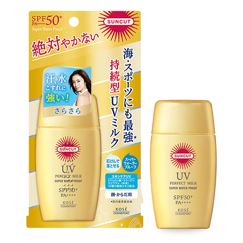 Kose Cosmeport SUNCUT UV 完美乳超级防水防晒霜面部和身体防水乳 SPF 50+ PA ++++，60 毫升