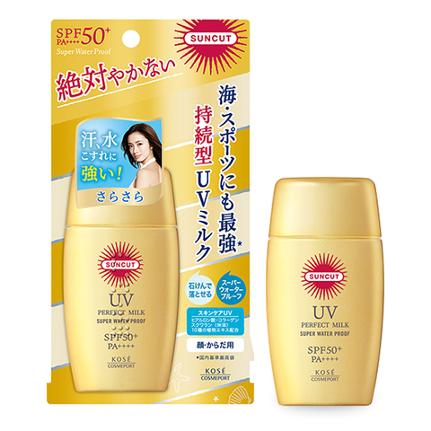 Kose Cosmeport SUNCUT UV Perfect Milk Super Water Proof Sunscreen Waterproof Milk for Face and Body with SPF 50+ PA ++++, 60ml