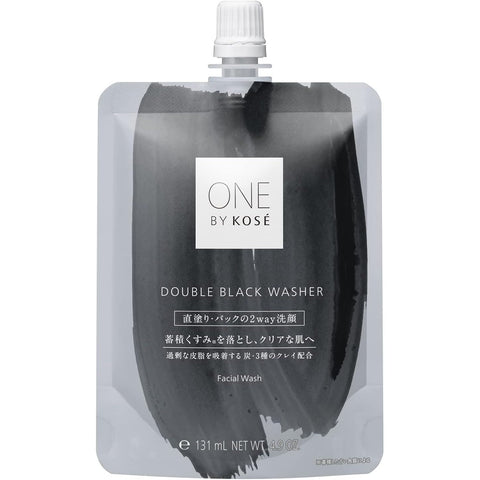 ONE BY KOSÉ Double Black Washer Foam mask for cleansing and sebum regulation 2 in 1
