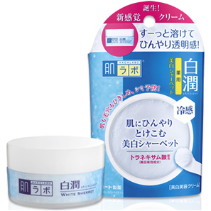 ROHTO HADA LABO Shirojyun Whitening Sherbet White cooling cream-sorbet for the face, 30g