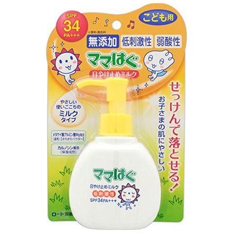 ROHTO Mama hug milk SPF 34 PA+++— sun protection milk for kids 100g