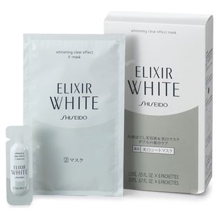 资生堂 Elixir White Clear Effect Mask 美白面膜，6 片